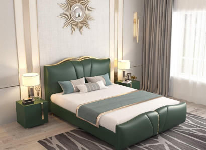 Design Double bed Bed Bedroom Furniture 3-piece Set Beds Complete Bedside tables